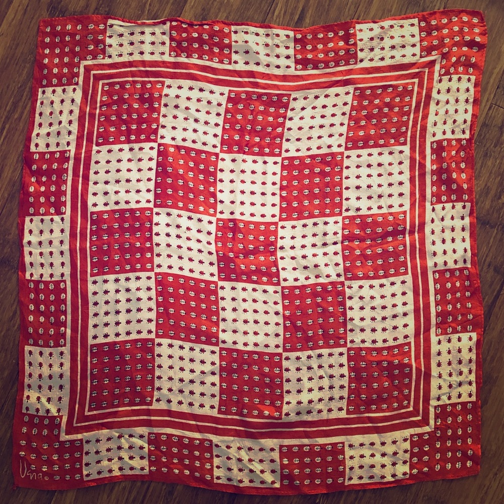 Vintage Vera Neumann Silk Ladybug Scarf